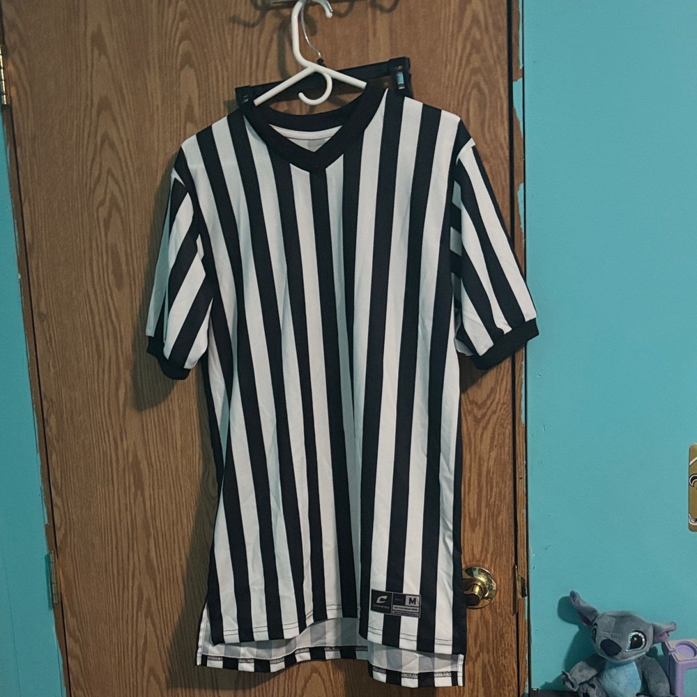 Classic Black and White Striped Men's Tee